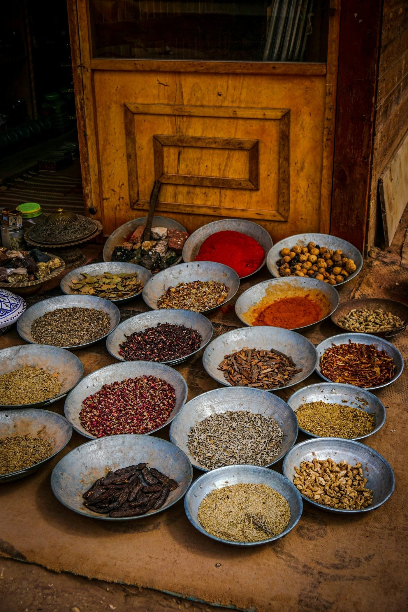 Bowls of aromatic spices