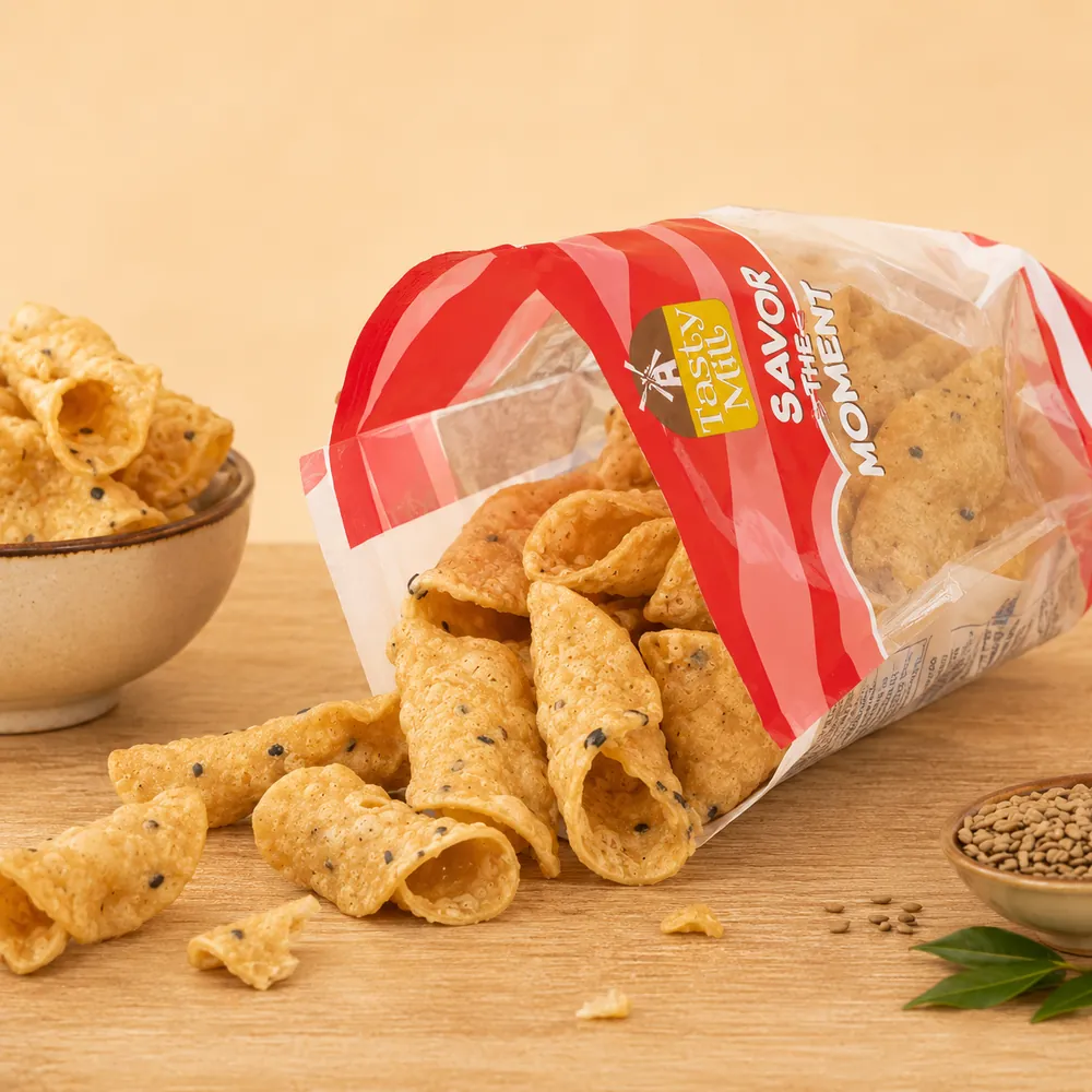 Tasty Mill Kuzhalappam spilling from its pack